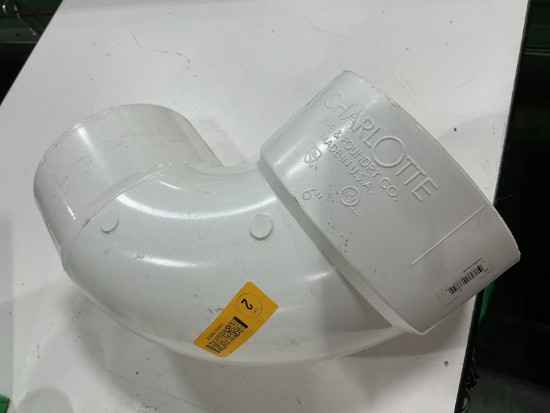 Condition photo showing As Is for 6 in. pvc dwv 90-degree spigot x hub 1/4 bend street elbow fitting