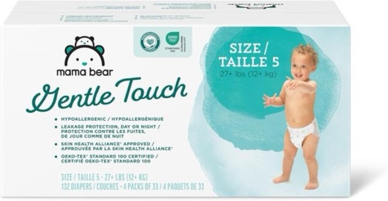 mama bear gentle touch diapers hypoallergenic size 5 132 count 4 packs of 33