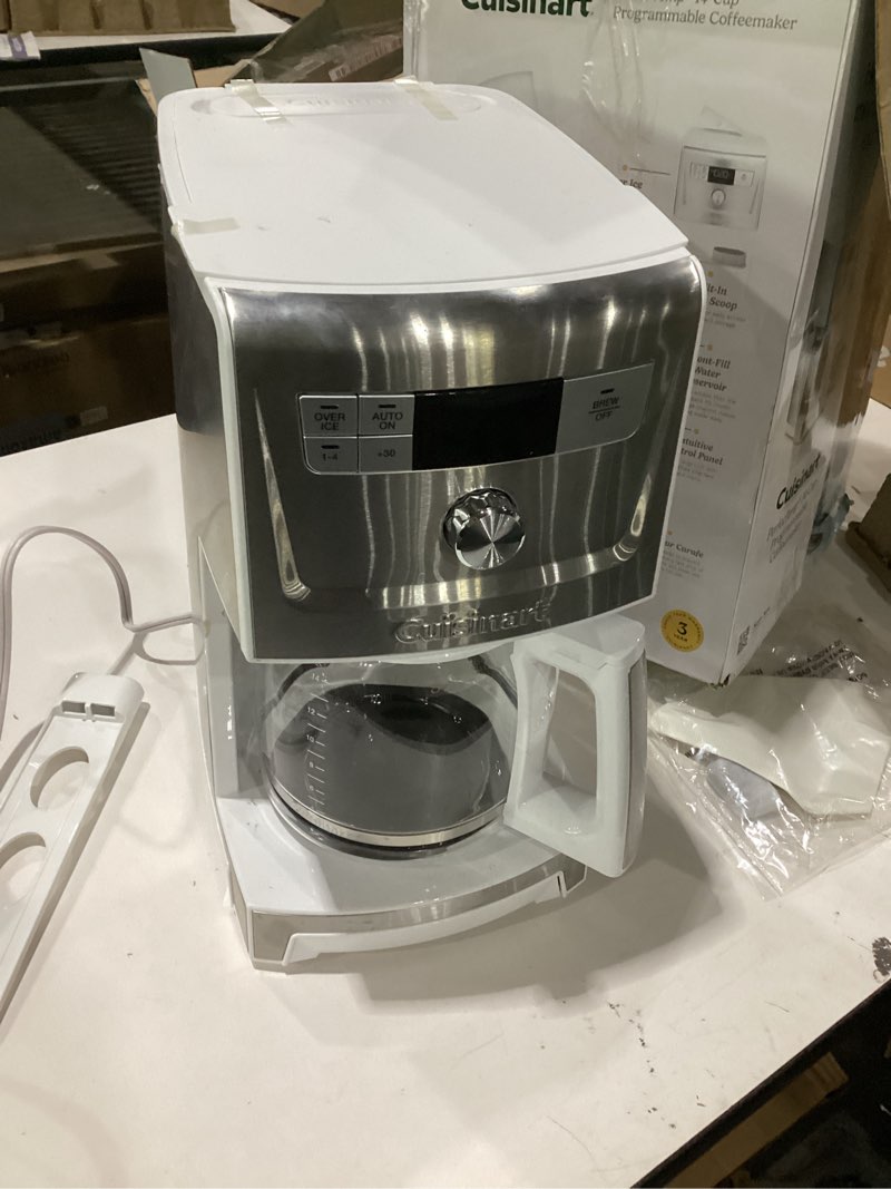 Condition photo showing Good Condition for N tested!!! Cuisinart Coffee Maker, 14-Cup PerfecTemp Programmable Coffee Machine Glass Carafe with 1-4 Cup Setting, Brew Strength Control, Brew Pause, and Over Ice Function, White, DCC-3500Wt