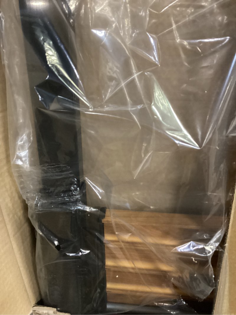 Condition photo showing Good Condition for 3 step ladder,folding step stool with aluminum wide pedal& convenient handgrip,330lbs capacity steel ladder for household and office(black &woodgrain) black&woodgrain 3 step