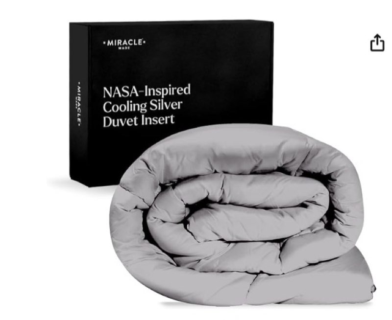 Miracle Made Breathable All-Season Duvet Insert Comforter, Silver-Infused Cotton Fabric – Hypoallergenic, Pet Hair Resistant, Cooling Bedding – Fits Full/Queen Bed Cover, Stone