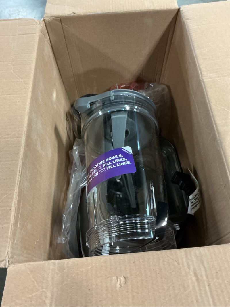 Condition photo showing As Is for ninja ss151 twisti blender duo, high-speed 1600 wp smoothie maker & nutrient extractor* 5 functions smoothie, spreads & more, smarttorque, 34-oz. pitcher & (2) to-go cups, gray 1400 peak watts