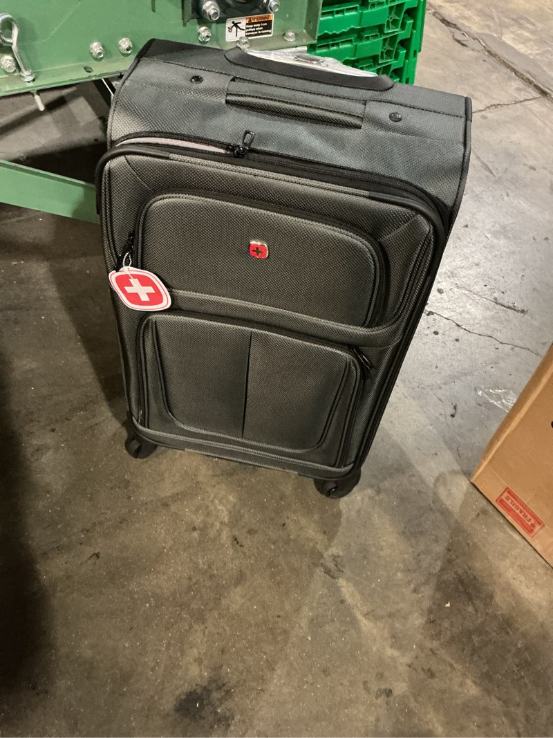 Condition photo showing Good Condition for swissgear sion softside expandable spinner luggage durable lightweight travel suitcase, dark grey, checked-medium 25-inch checked-medium 25-inch dark grey