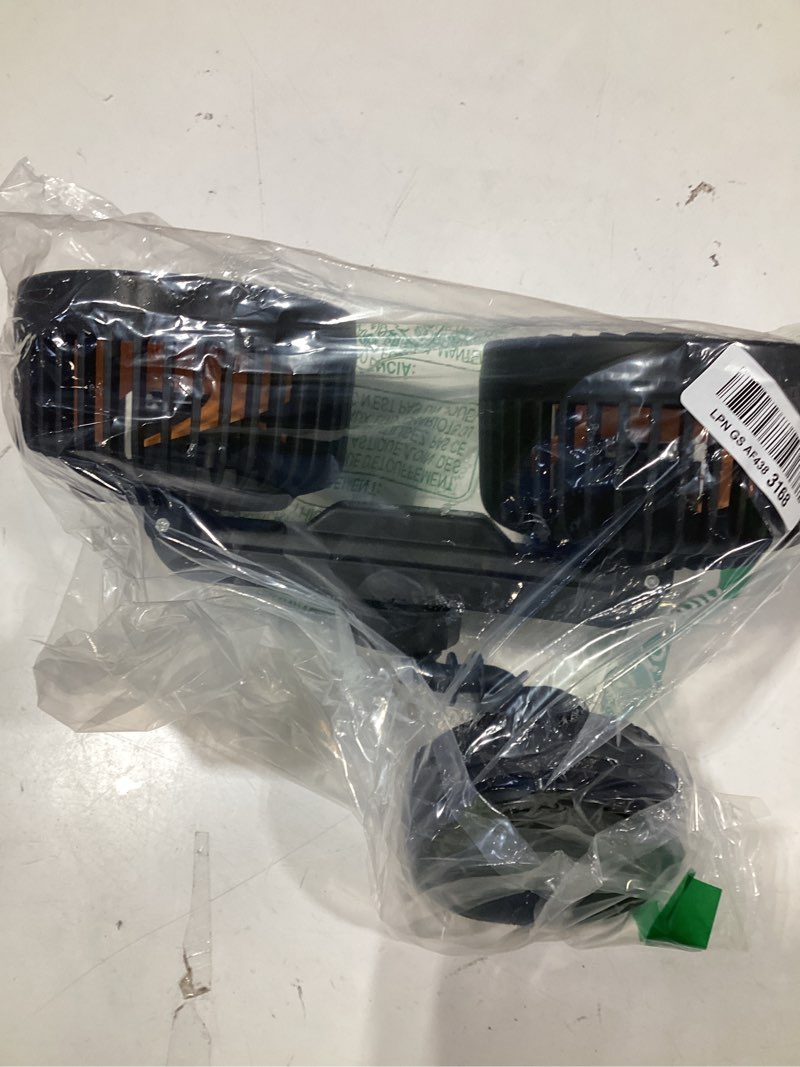 Condition photo showing As Is for dual head suction cup car cooling fan for window dashboard, 4000mah battery powered rechargeable usb car fans that blow cold air, cooler for semi truck rv van tractor cab vehicles without ac