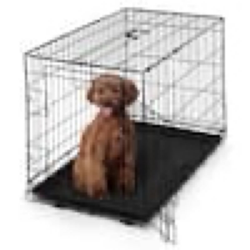 30 in. W Foldable Dog Crate Wire Metal Dog Kennel with Divider Panel, Leak-Proof Pan and Protecting Feet