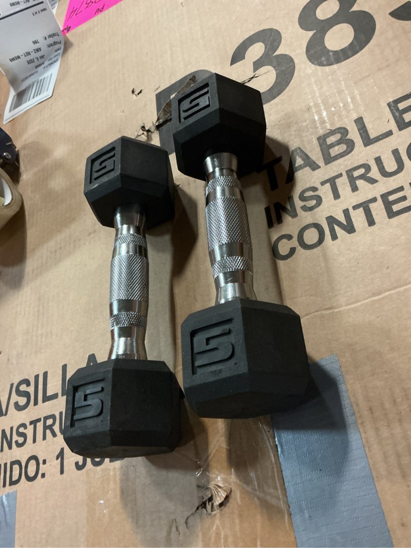 Condition photo showing Good Condition for CAP Barbell Coated Dumbbell Weight | Multiple Options Pairs & Sets Chrome Handle 5 lb - Pair