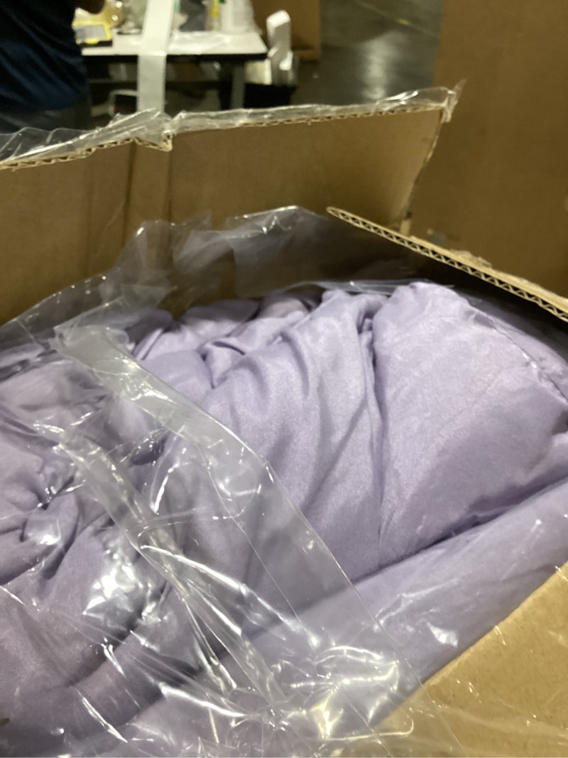 Condition photo showing As Is for ubauba light purple queen size comforter set - bed in a bag queen 7 pieces, pintuck beddding sets lavender bed in a bag with comforter, sheets, pillowcases & shams, queen size lavender purple queen