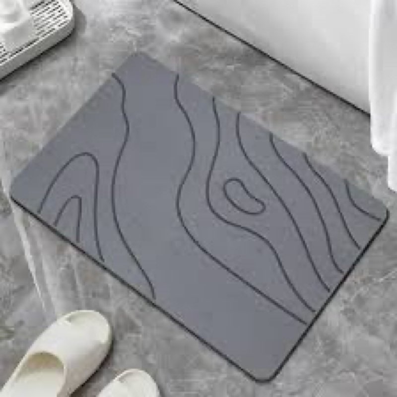 bioiwgy stone bath mat, 20"x30" large size diatomite fast drying non slip stone shower mat, super ab