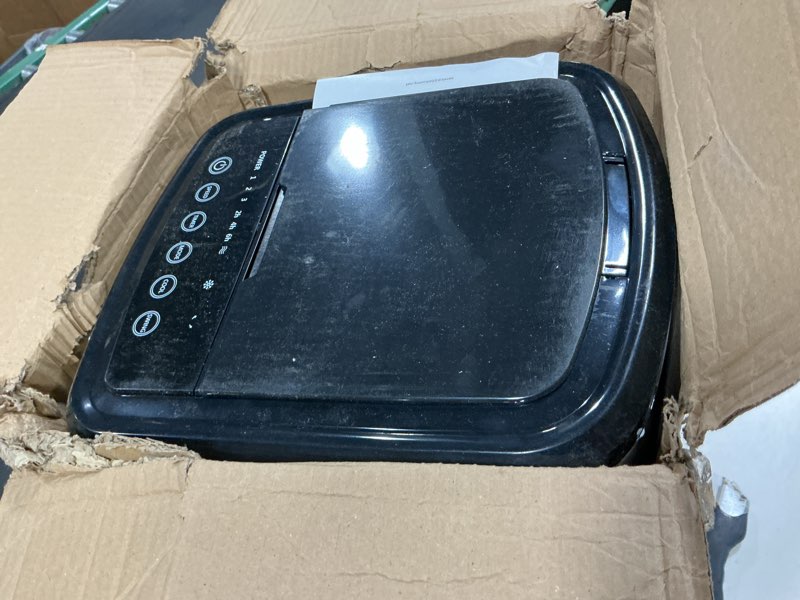 Condition photo showing As Is for windowless portable air conditioner with remote, flowbreeze ventless ac unit ductless air cooler, hoseless quiet evaporative oscillating swamp cooler, 6 ice box for bedroom indoor outdoor office room white