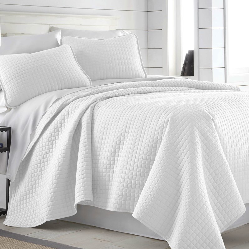 VILANO SPRING 3-PC QUILT SETS WHITE-FULL QUEEN