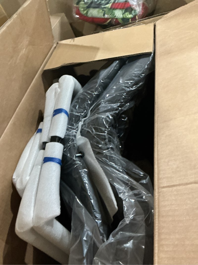 Condition photo showing As Is for Rowill Dining Chairs Set of 2 Modern Kitchen Chairs with Soft Backrest, Sturdy Metal Legs & Non-Slip Pads, Suitable for Home Kitchen, Faux Leather Upholstered Seats for Dining Room, Blue