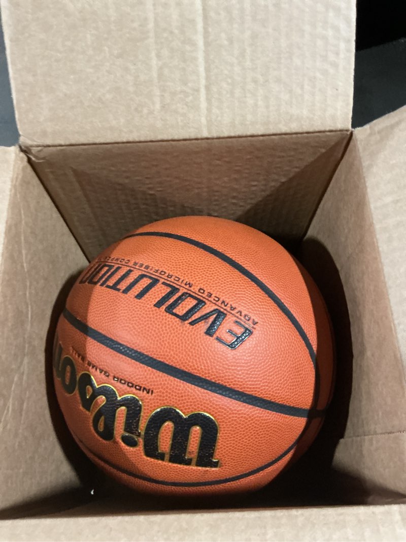 Condition photo showing As Is for wilson evolution basketballs brown - game ball size 7 - 29.5"