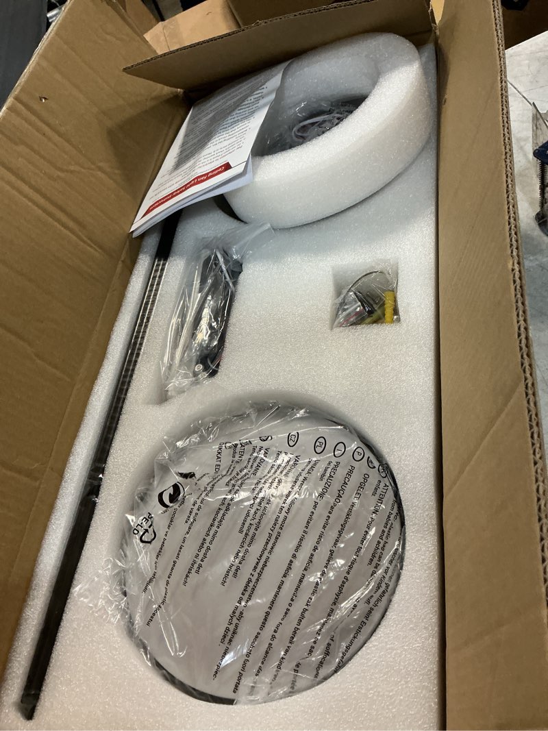 Condition photo showing New/Like New for depuley 52-inch ceiling fan with light: black 3 blade outdoor fans for patios - dimmable indoor fan with remote control living room fandelier ceiling fans ultra quiet dc motor reversible 6 speed timer 52 inch black 01