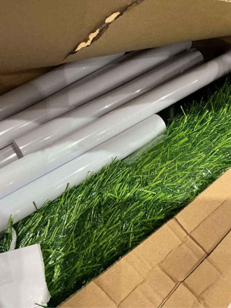 Condition photo showing As Is for buryeah football party table decor kit 1 artificial grass table runner 12 mini soccer stress balls 1 soccer goal football party supplies for birthday wedding banquet baby shower home decor 14 lawn style 11.8 x 70.8 inches