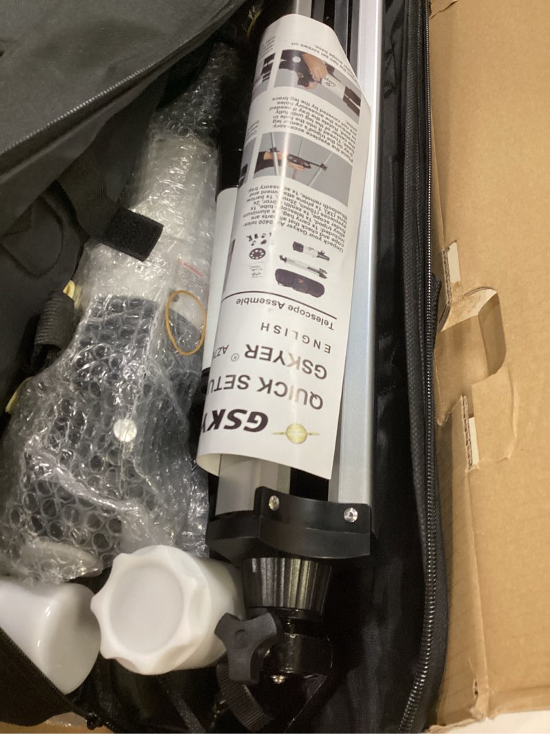 Condition photo showing Good Condition for gskyer telescope, 70mm aperture 400mm az mount astronomical refracting telescope for kids beginners - travel telescope with carry bag, phone adapter and wireless remote.