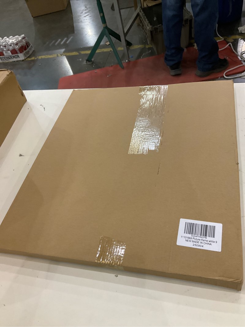 Condition photo showing New/Like New for Picture Frame Collage Wall Decor, 4x6 8x10 and 4x4 Photos Display - 9 Openings Multiple Size Photo White Collage Photo Frame for Wall Mounting Frames Collage Set for Home Lving Room