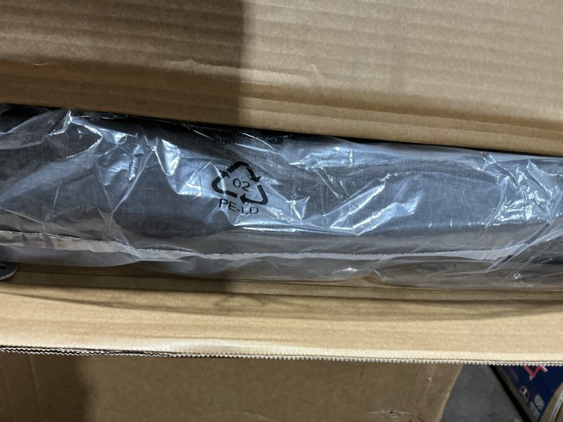 Condition photo showing Good Condition for Amazon Basics Faux Linen Upholstered Tufted Headboard with Adjustable Height, King, Gray Gray King