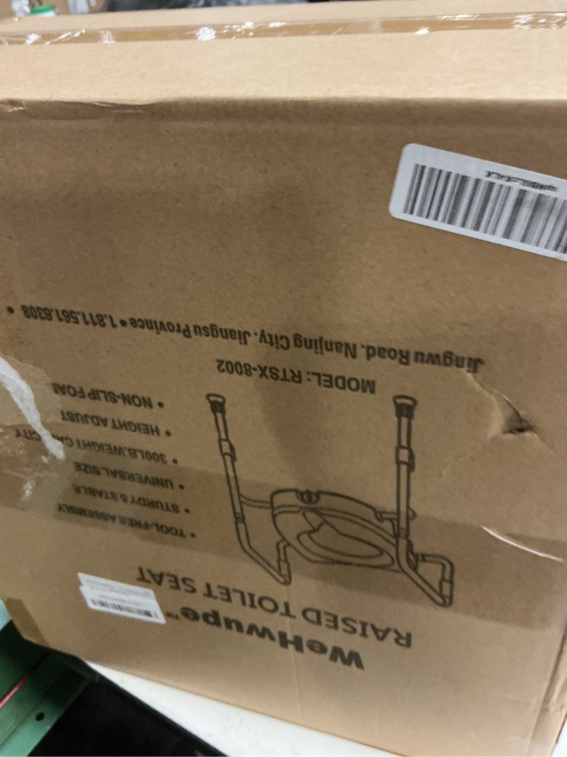 Condition photo showing New/Like New for wehwupe raised toilet seat with handles for elderly - toilet seat risers for seniors with adjustable padded arms - elevated toilet safety seat for standard or elongated commode