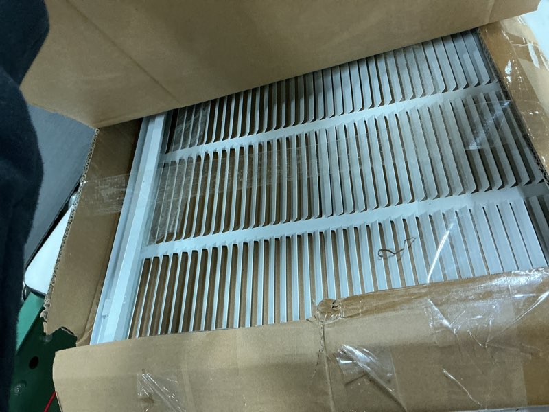 Condition photo showing Good Condition for Fits 24x20 Duct Opening | Steel Return Air Grille by Handua | Vent Cover Grill for Sidewall and Ceiling | White | HVAC Cold Air Intake Grille | Outer Dimensions: 25.75"W X 21.75" 1 24"W x 20"H [Duct Opening]