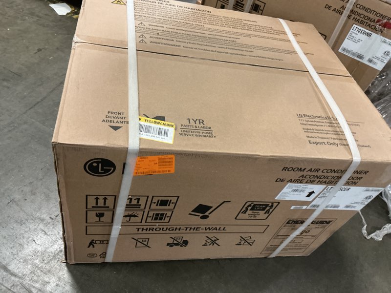 Condition photo showing New/Like New for LG 10,000 BTU Through the Wall Air Conditioner, 115V, Cools up to 440 Sq. Ft. for Bedroom, Living Room, Apartment, with Remote, 3 Cool & Fan Speeds, Wall AC Unit, White