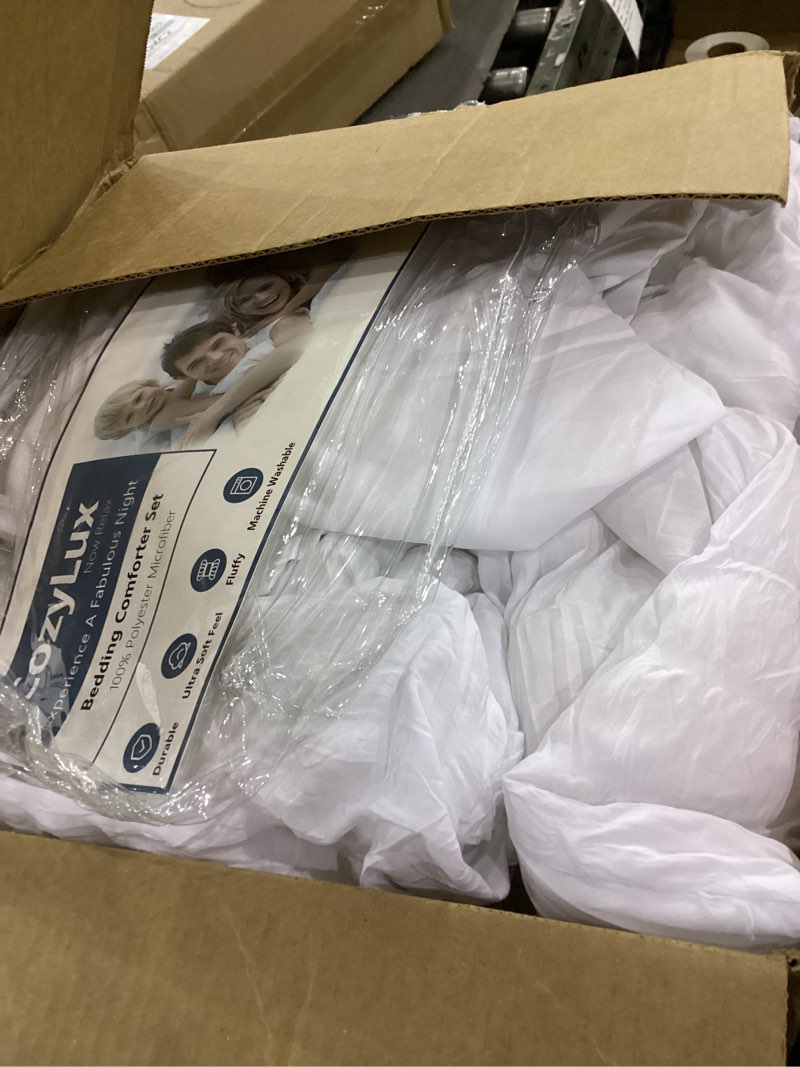 cozylux oversized king comforter set white seersucker 7 pieces 120x98 bed in a bag comforter set wit