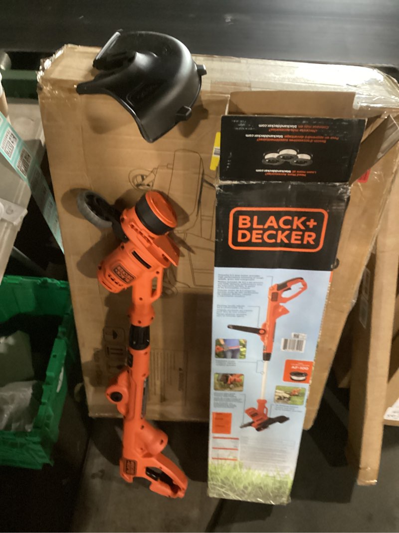 Condition photo showing New/Like New for black+decker weed wacker with auto feed, 14-inch 2 in 1 string trimmer lawn edger, powerful 6.5-amp lightweight electric weed eater (besta510)