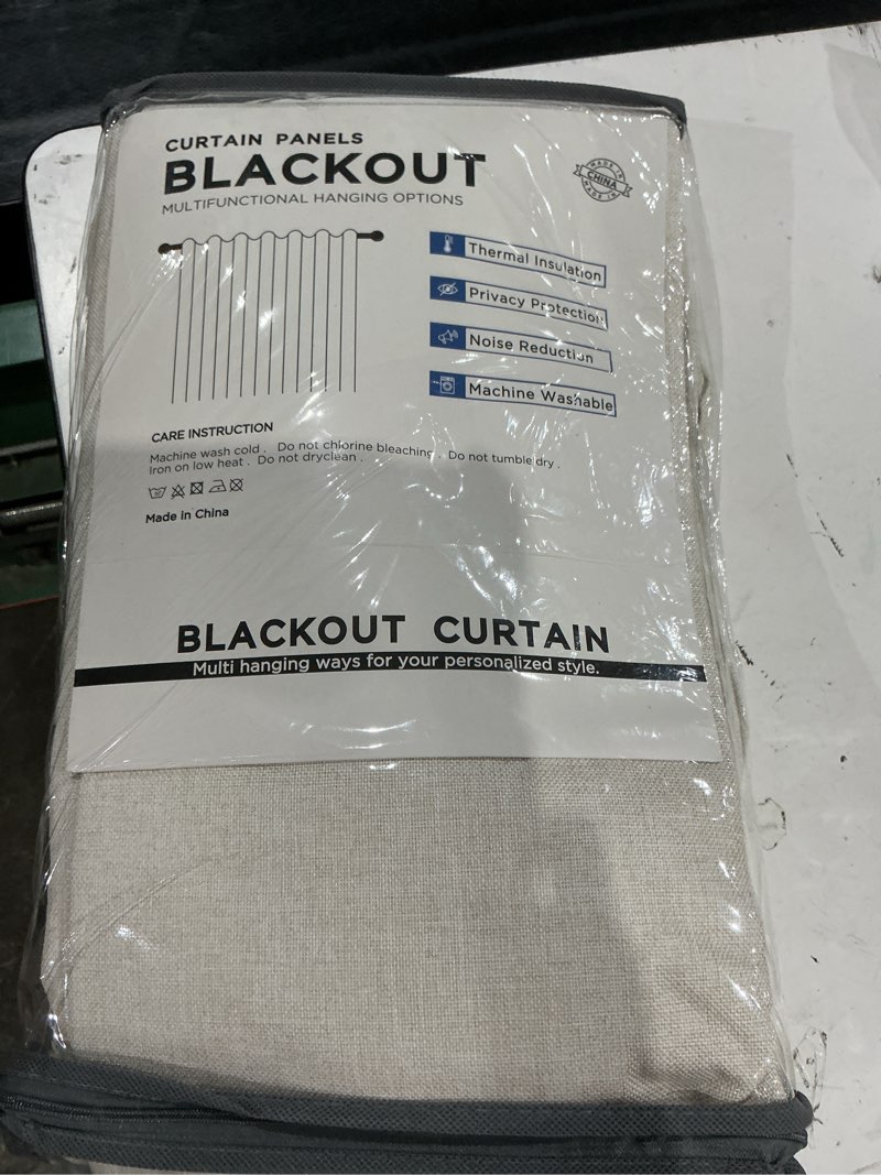 Condition photo showing Good Condition for linen textured total blackout curtains for bedroom 96 inches long, cream | 100% blackout shield, back tab/rod pocket living room drapes, thermal insulated blackout curtains 2 panels set, 50"w x 96"l alba | cream 50"w x 96"l (pack of 2)