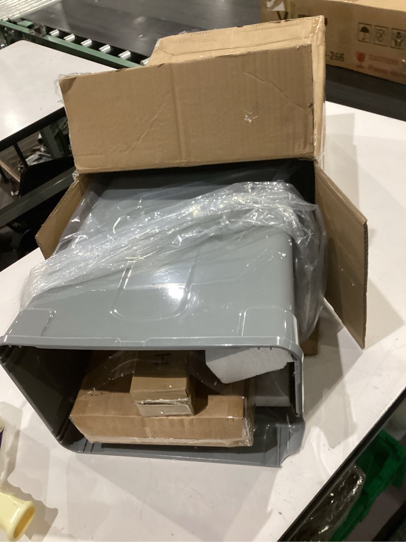 Condition photo showing As Is for (damaged) vevor pull out trash can (grey) 360x265x515mm