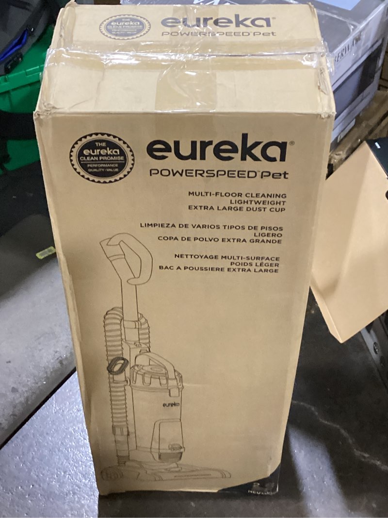 Condition photo showing As Is for EUREKA PowerSpeed Lightweight Powerful Upright Vacuum Cleaner for Carpet and Hard Floor, Pet Turbo, Black,Yellow Yellow NEU181D w/ Pet Tool