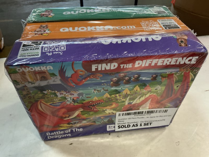 Condition photo showing New/Like New for 100 Piece Puzzles for Kids Ages 4-6 – 3 Floor Puzzles for Toddlers 3-5 by QUOKKA – Toy for Learning Pirates & Constructions & Animals for 6-8 yo – Jigsaw Toddler Game for Boy and Girl