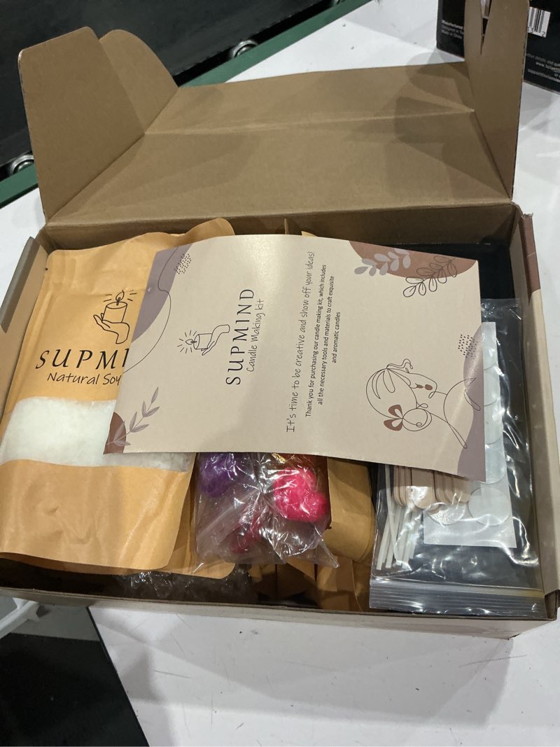 Condition photo showing Good Condition for supmind candle making kit for adults - candle making supplies for candle making starter kits with soy wax, big 7oz jars & tins, 7 pleasant scents, color dyes & more - perfect for home decorations