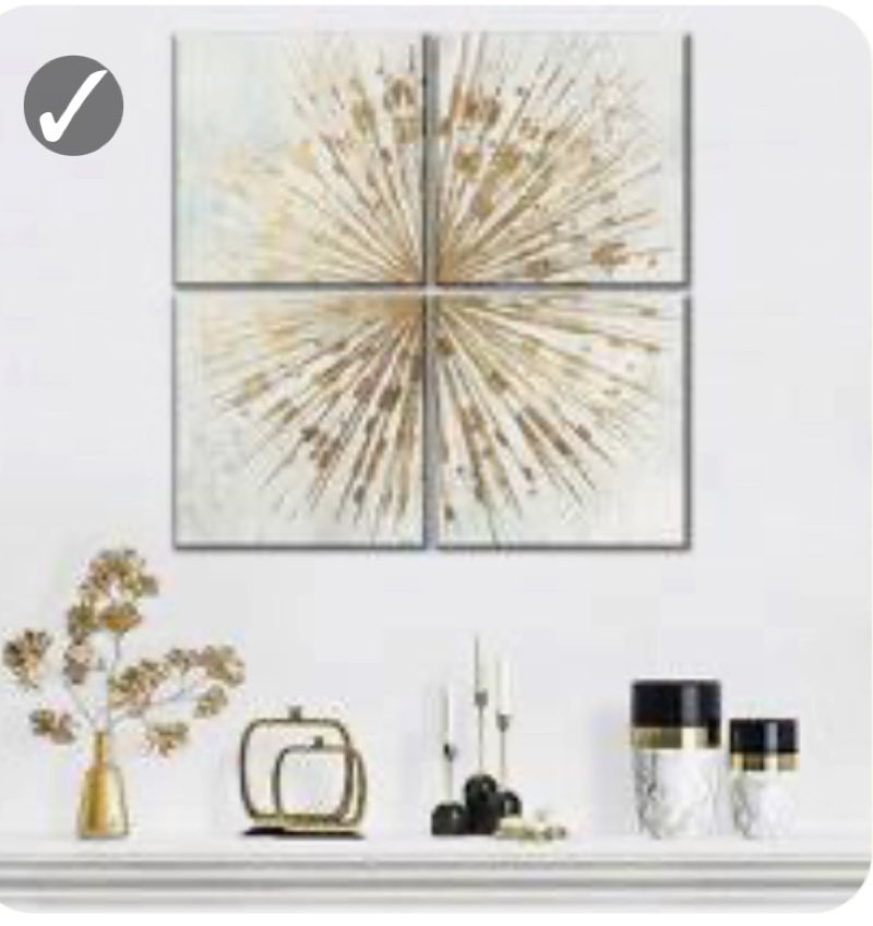 \\\\\\\" Golden Star \\\\\\\" 4 - Pieces (Set of 4) 15 x 15 