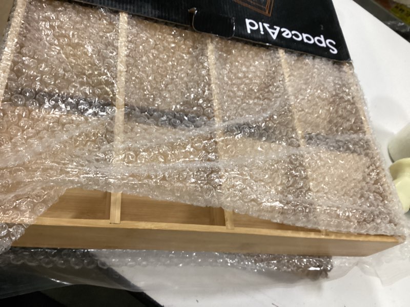 Condition photo showing Good Condition for SpaceAid Bamboo Silverware Drawer Organizer with Labels, Kitchen Utensil Tray Holder Organizer for Flatware, Cutlery, Spoon and Knives Drawer Storage Organization (12 Slots) Natural, 12 Slots