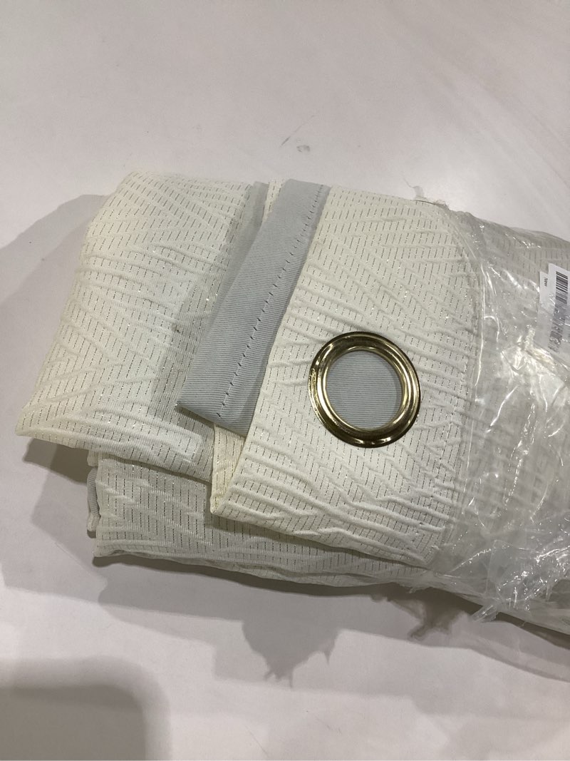 Condition photo showing As Is for youngstex extra long linen curtains for living room 95 inch length 2 panels, boho semi sheer window treatments with bronze grommet light filtering privacy for sliding door bedroom, 52 x 95 inch 52"w x 95"l (pack of 2) linen