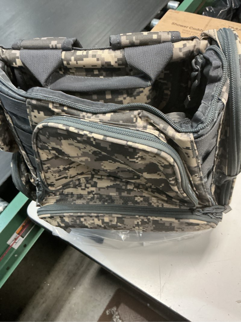 Condition photo showing Good Condition for piscifun fishing backpack with 2 rod holders & 4 tackle boxes, large tackle storage bag with rain cover for fishing gear digital camouflage