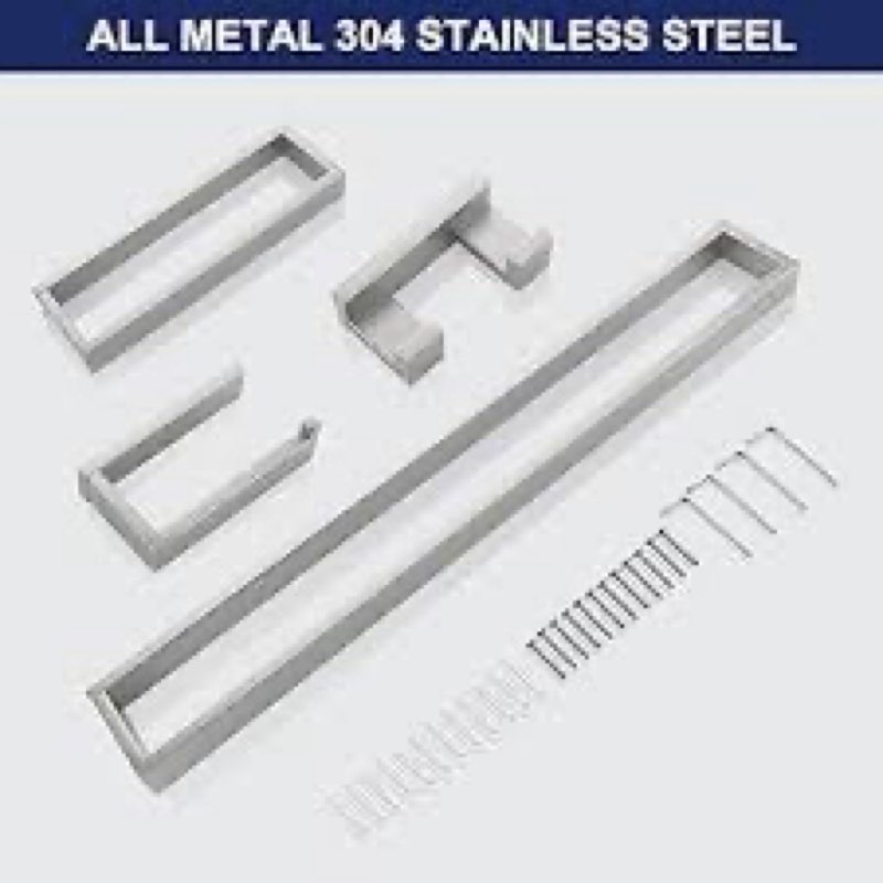 brushed nickel 4-piece bathroom hardware accessories set