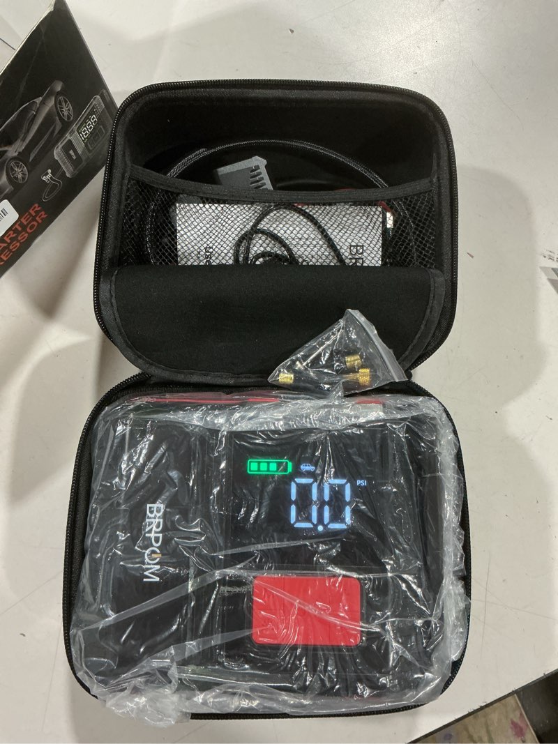 Condition photo showing Good Condition for car jump starter with air compressor, 9000a peak 26800mah (up to all gas or 12.0l diesel engine, 50 times) portable160psi jump starter 12v auto battery jump pack quick charge