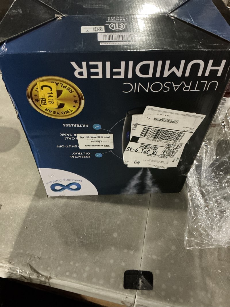 Condition photo showing Good Condition for Everlasting Comfort Cool Mist Humidifiers for Bedroom (6L) - Humidifier Large Room No-Filter, Quiet Air Humidifier for Plants, Baby, Allergies, Dry Skin, Congestion, 50 Hr Run Time, Easy Clean