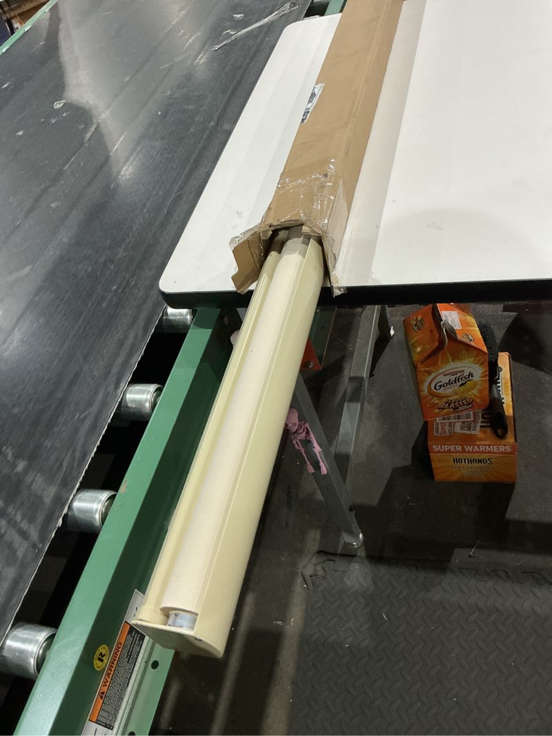 Condition photo showing Good Condition for chrisdowa cordless zebra blinds for windows, dual layer free-stop light filtering window roller shades, pull down privacy zebra shades for home, office, bedroom, door (71" w x 72" h, beige) 71"w x 72"h beige