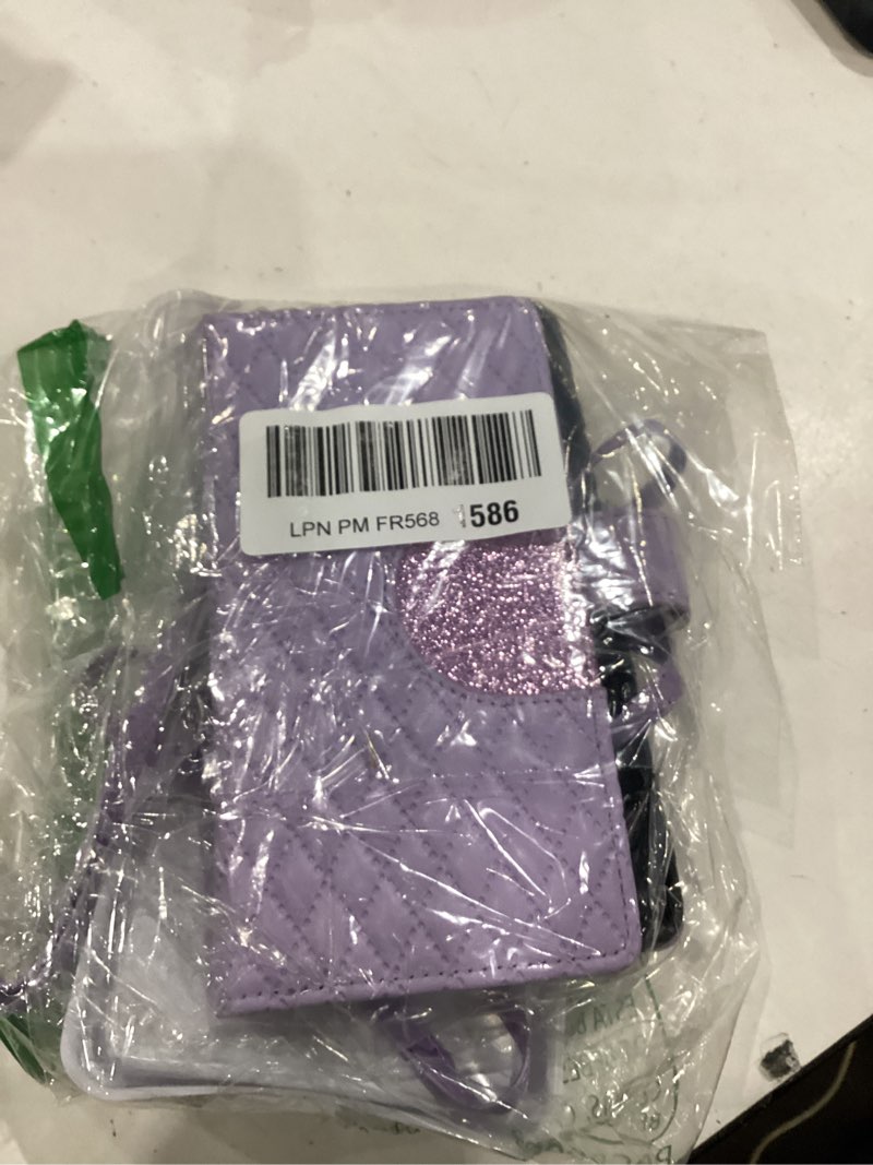 Condition photo showing Good Condition for phone case for samsung galaxy s20 plus s20+ 5g wallet cover with and crossbody wrist strap shoulder strap 9+ card slots zipper purse leather stand s20+5g s20plus 20s + s2o s 20 20+ g5 purple purple for s20 plus
