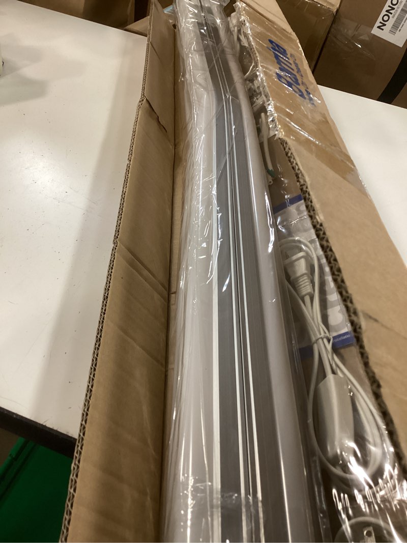 Condition photo showing Good Condition for barrina t5 4ft led shop light, 2 pcs power cords 6500k super bright white 2200lm 20w utility light fixture, ceiling commercial bay light for workshop garage, corded electric with on/off switch, 6 pack 6500k 4ft-6 packs