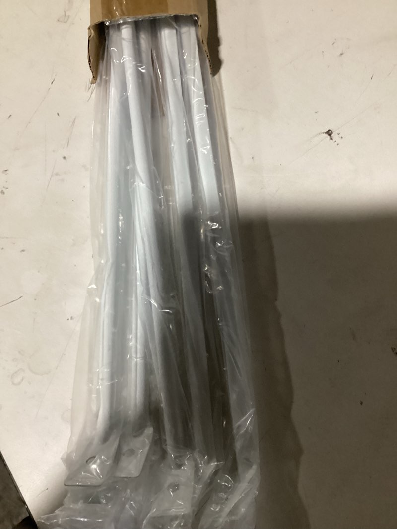 Condition photo showing Good Condition for 6 Pcs Wire Shelf Brackets, Support Brackets for 12-inch Deep Wire Shelving, Closet Shelving Accessories, Wire Shelving Support Brackets for Closet Wire