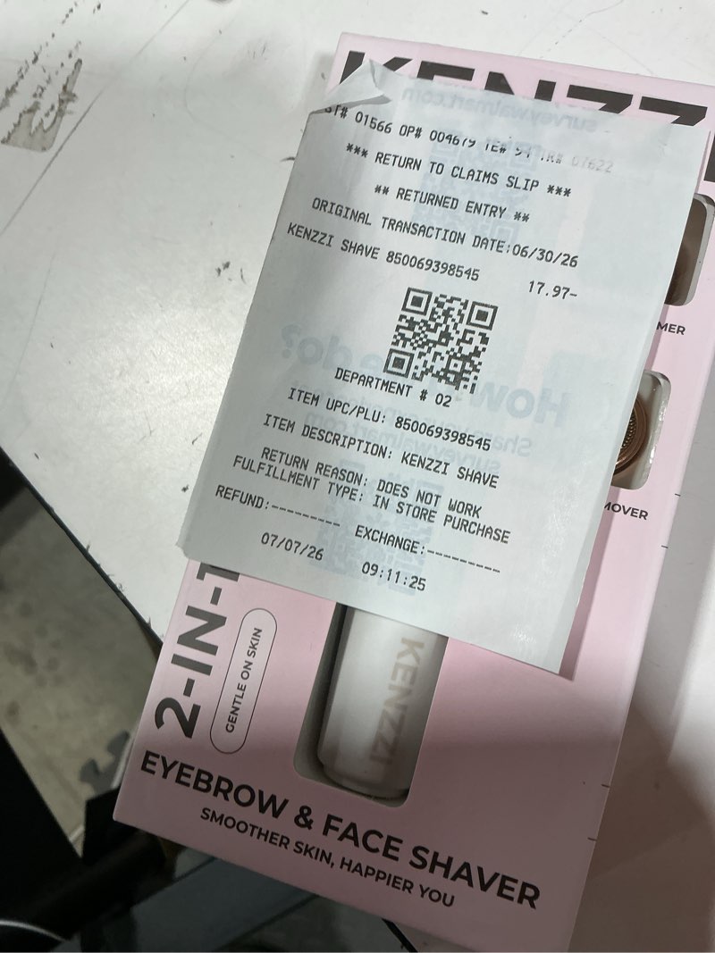 Condition photo showing New/Like New for kenzzi 2-in-1 rechargeable women’s face electric shaver and facial hair remover with eyebrow trimmer, white and rose gold