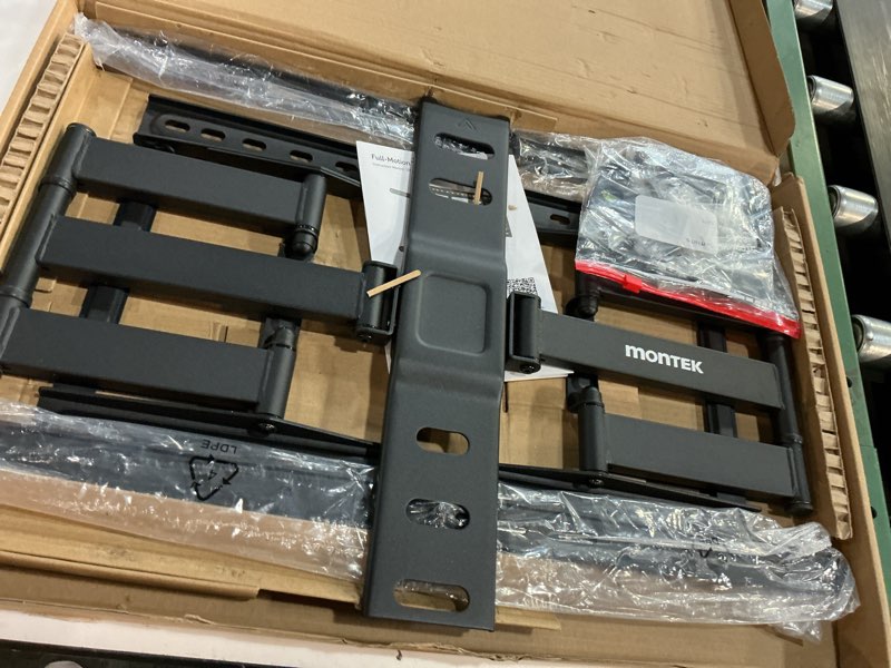Condition photo showing Good Condition for montek ultra slim tv wall mount for 43-90 inch tvs | 1.1" thin low profile full motion bracket | dual swivel articulating arms with tilt | max vesa 600x400mm | holds 132lbs | fits 16"/18" studs