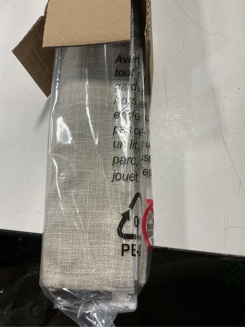 Condition photo showing Good Condition for unishades no drill cordless roman shades for windows, 34" w × 64" h - light filtering - linen - beige light filtering linen beige 34" w × 64" h