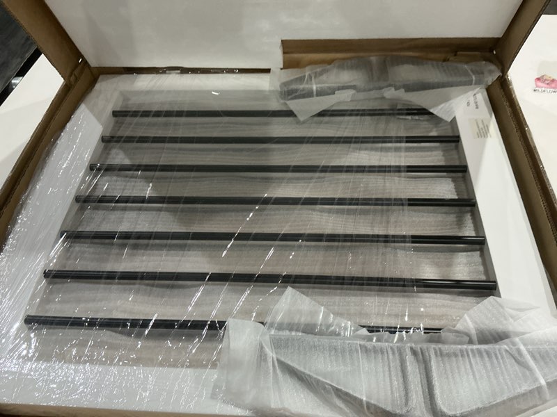 Condition photo showing Good Condition for freestanding pet gate for dogs, foldable wooden dog gate for house, indoor pet barrier for stairs, doorways, support feet included, 24" height 2 panels, white 24" height-2 panel white & black