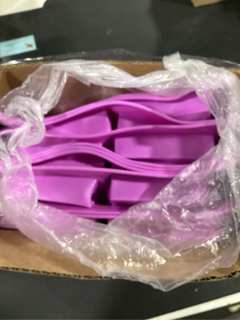 Condition photo showing Good Condition for 10 pack silicone soap molds, 6 cavities rectangle silicone soap mold, great for homemade craft soap bar mold, diy chocolate molds, cake molds & ice cube trays - just pop out (purple)