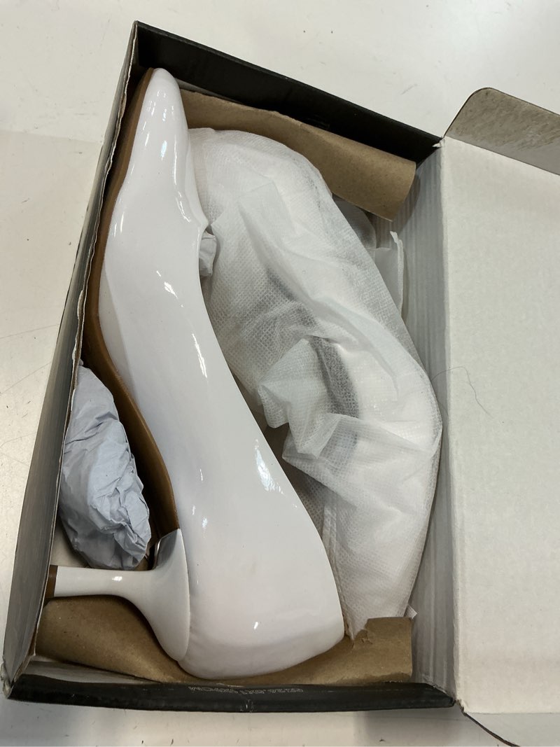 Condition photo showing Good Condition for mysoft kitten heels for women low heel pumps 2 inch closed toe wedding dress shoes 7 white patent