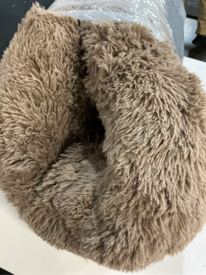 Condition photo showing Good Condition for donut dog bed - premium comfort for anxiety relief - fluffy & calming design with ultra-plush support | cozy round dog bed with super soft circle style (camel, large)