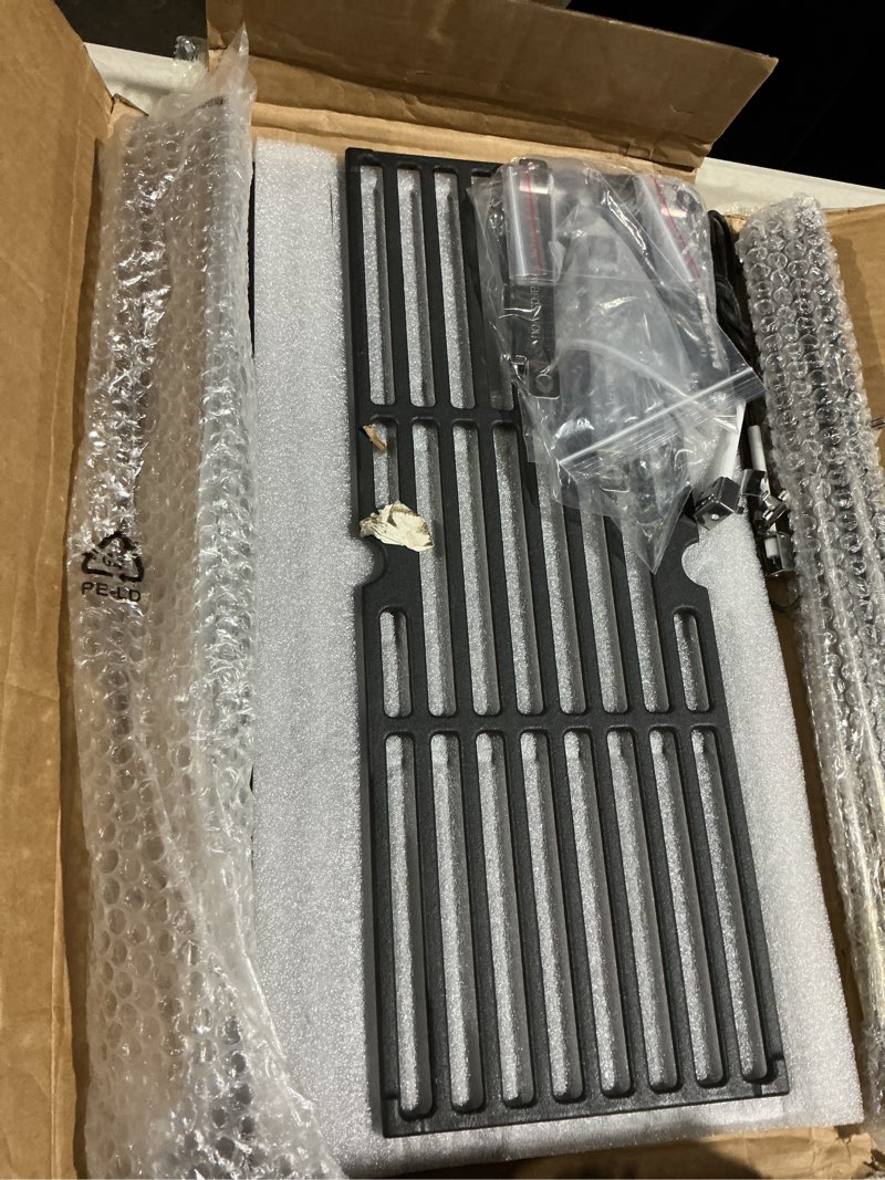 Condition photo showing As Is for 16-7/8" x 9-3/8" cast iron "matte finish" cooking grate